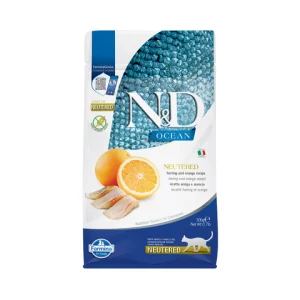 FARMINA N&D OCEAN - CAT Dry Herring&Orange NEUTERED ADULT 300 gr