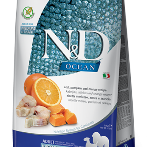 FARMINA N&D OCEAN - DOG Dry Cod Pumpkin&Orange ADULT MED&MAX 2,5 kg