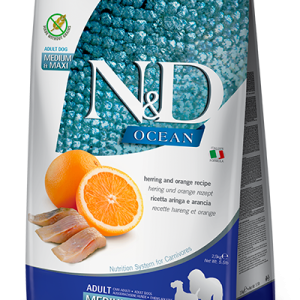 FARMINA N&D OCEAN - DOG Dry Herring&Orange ADULT MED&MAX 2,5 kg