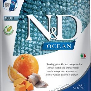 FARMINA N&D OCEAN - CAT Dry Herring Pumpkin&Orange ADULT 5 kg