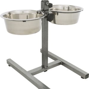 Trixie Stovas su dubenėliais, reg. aukštis, nerūd. plienas-metalas, 2x1.8 l, ø 21 cm