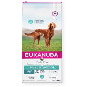 Eukanuba Daily Care Sensitive Digestion Adult visavertis pašaras suaugusiems jautrų virškinimą turintiems šunims 12kg