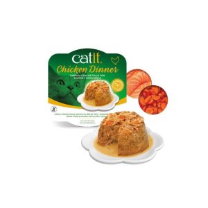 Catit Chicken Dinner konservai katėms su lašiša ir morkomis, 80 g
