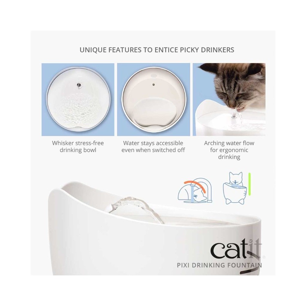 Catit vandens fontanas katėms Pixi, baltas - Image 3