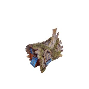 Dekoracija akvariumui Rąstas-namelis, 14x11x13,5 cm