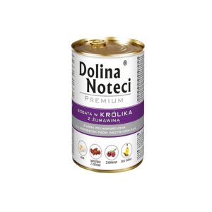 Konservai šunims su triušiena ir spanguolėmis Dolina Noteci Premium 400 g