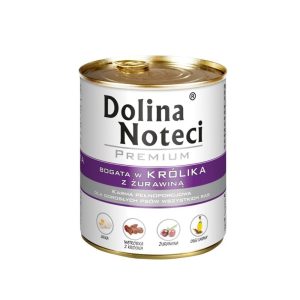 Konservai šunims su triušiena ir spanguolėmis Dolina Noteci Premium 800 g