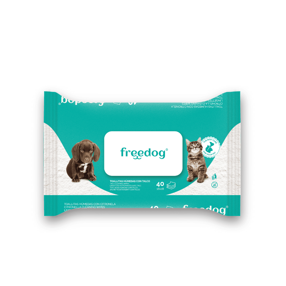 Servetėlės gyvūnų priežiūrai, talko kvapo, 40 vnt.