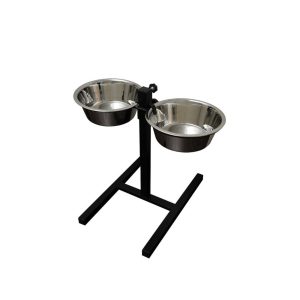 Dubenėliai gyvūnui su reguliuojamu stovu, 2x2,8 l (aukštis 60 cm)