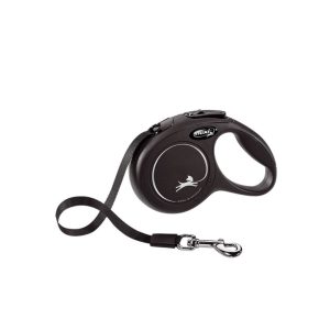 Flexi New Classic L automatinis pavadys juodas, 8 m, juostelė