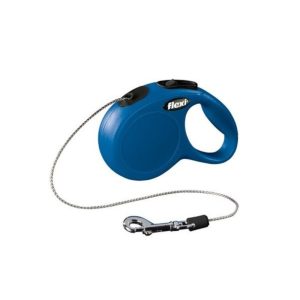 Flexi New Classic XS automatinis pavadys mėlynas, 3 m, virvutė