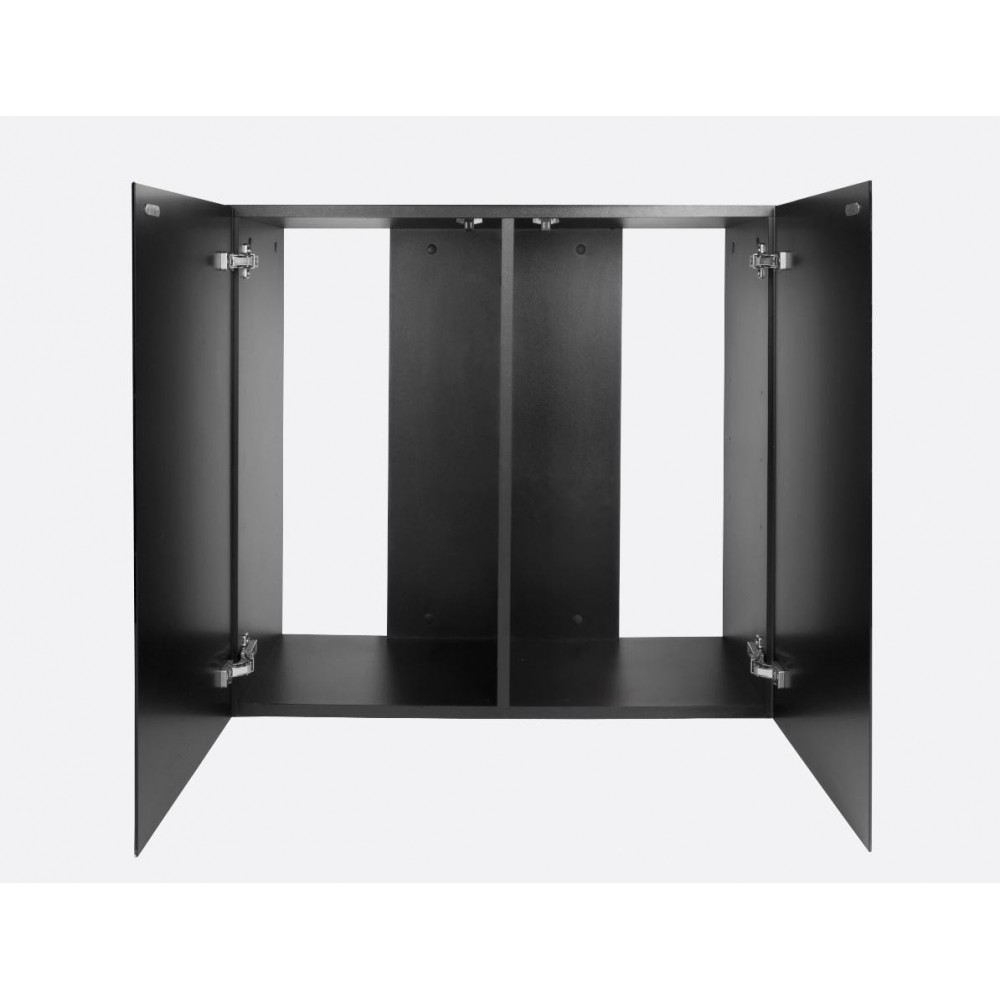 Glossy 100 spintelė stačiakampė juoda su durelėmis, 100 cm - Image 2