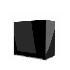 Glossy 100 spintelė stačiakampė juoda su durelėmis, 100 cm