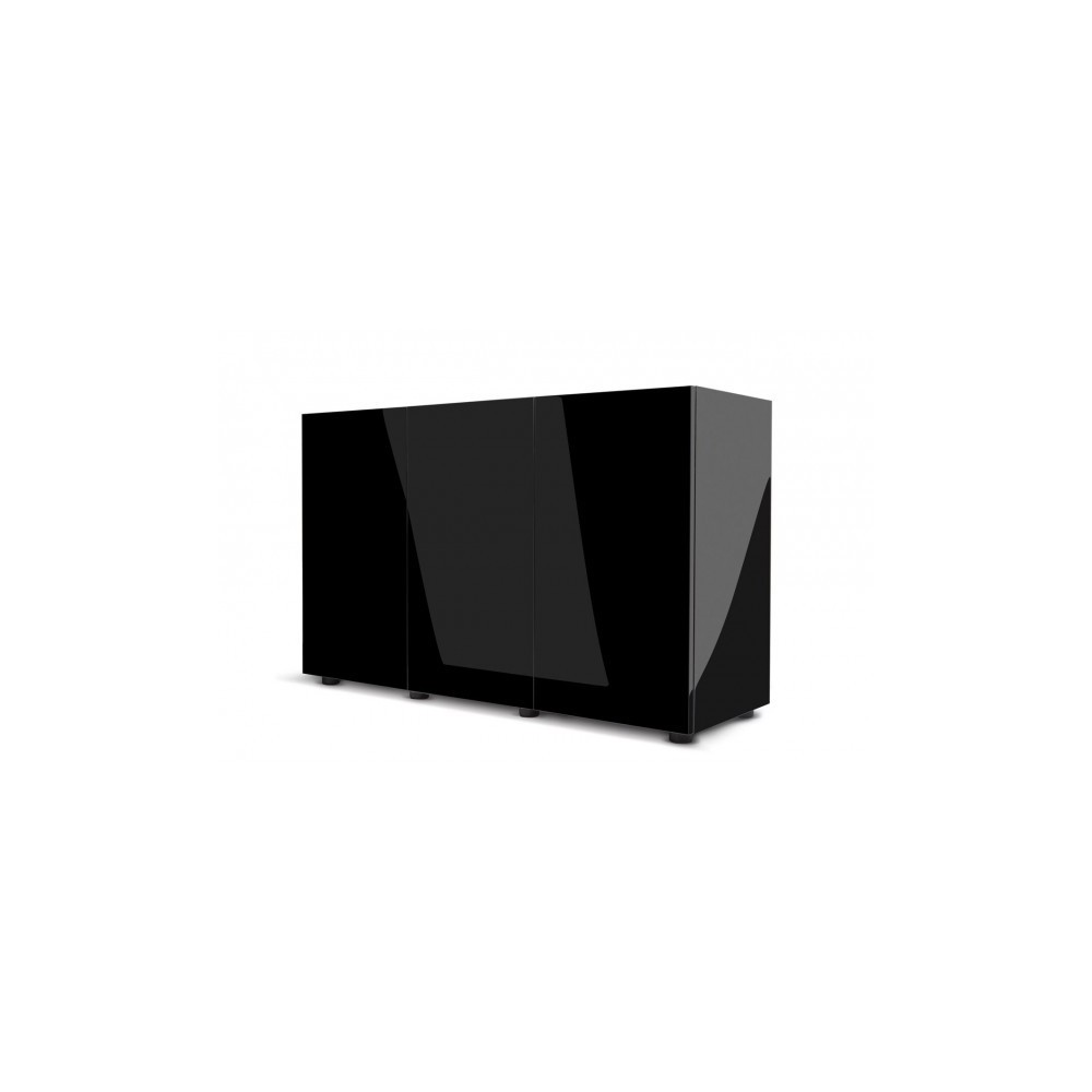 Glossy 120 spintelė stačiakampė juoda su durelėmis, 120 cm