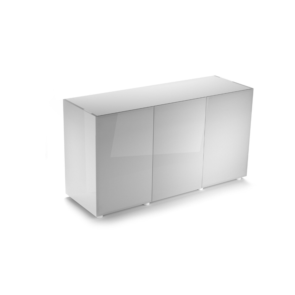 Glossy 150 spintelė stačiakampė balta su durelėmis, 150 cm