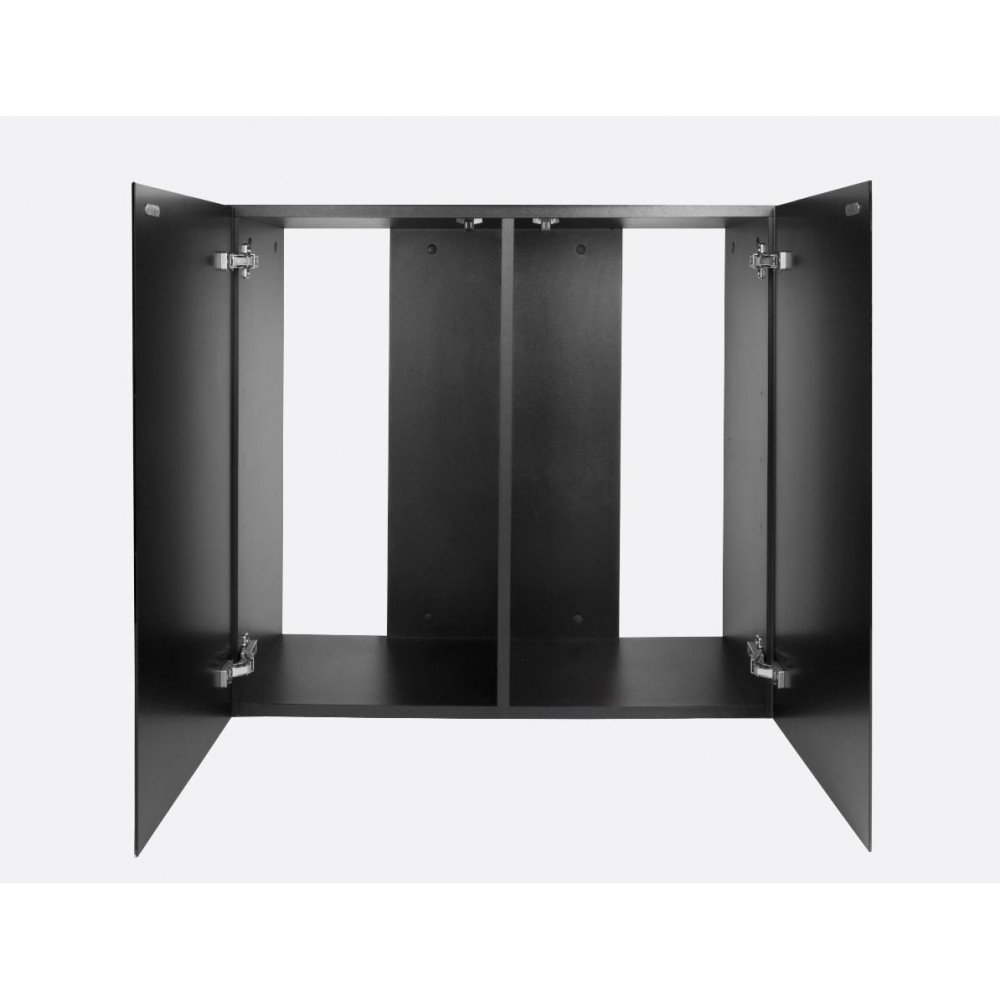 Glossy 80 spintelė stačiakampė juoda su durelėmis - Image 2