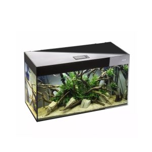 Glossy 80 ST Day&Night akvariumas stačiakampis, juodas, 80x35x50 cm