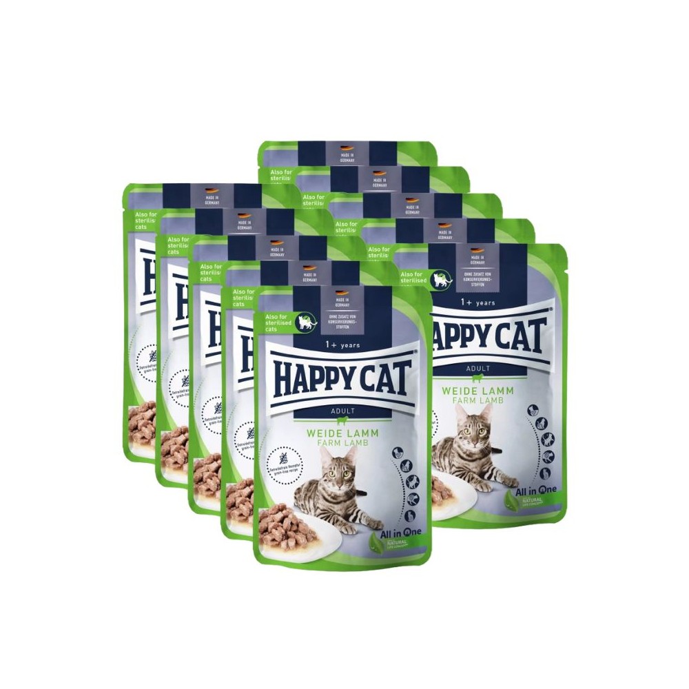 Happy Cat guliašas katėms su ėriena WeideLamm, 10x85 g