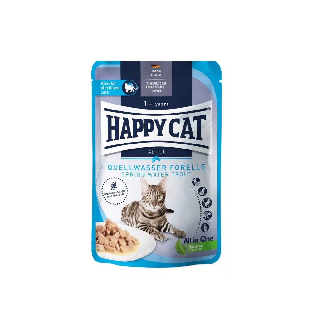 Happy Cat guliašas katėms su upėtakiu QuaellwasserForelle, 85 g