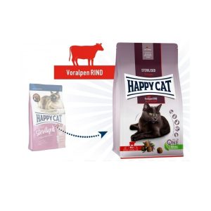 Happy Cat visavertis pašaras sterilizuotoms katėms su jautiena Sterilised Voralpen Rind, 300 g