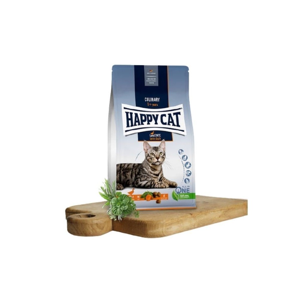 Happy Cat visavertis pašaras suaugusioms katėms su antiena Culinary LandEnte, 4 kg