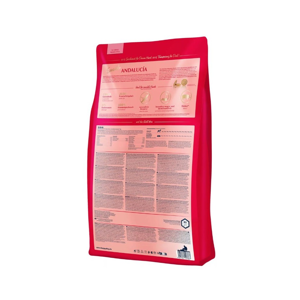 Happy Dog Andalucia visavertis pašaras suaugusiems šunims su Iberijos kiauliena ir ryžiais, 11 kg - Image 4