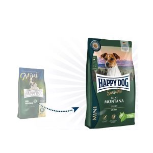 Happy Dog Mini Montana visavertis pašaras suaugusiems mažų veislių šunims su arkliena, 800 g