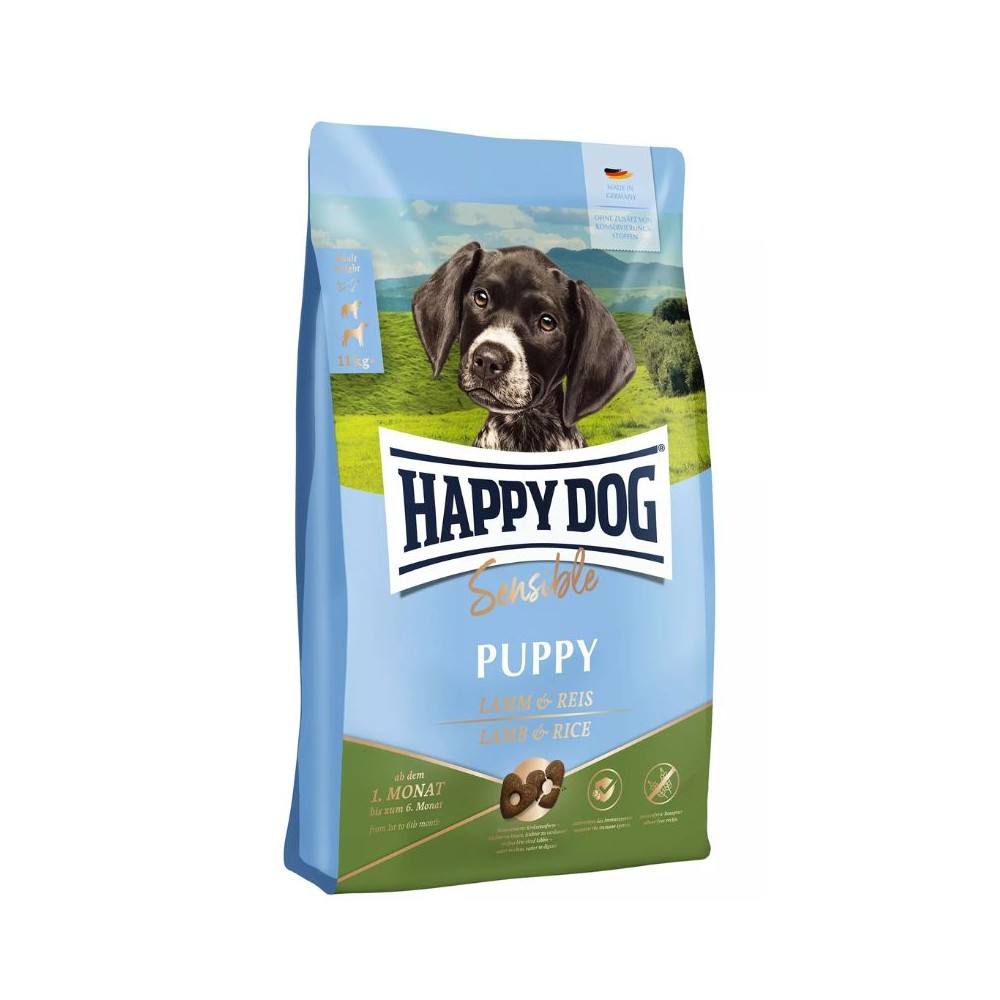 Happy Dog Puppy Lamb&Rice pašaras su ėriena ir ryžiais jauniems šuniukams nuo 1 mėn. iki 6 mėn., 4 kg