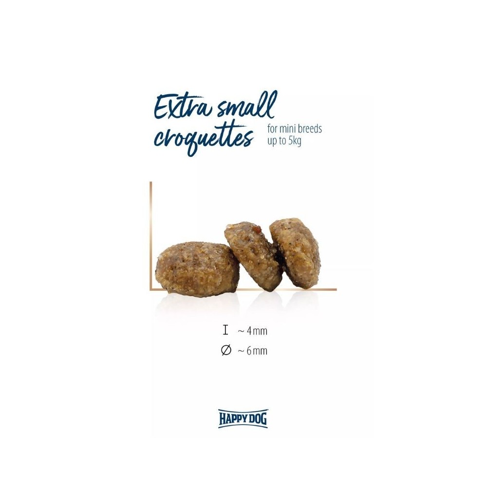 Happy Dog XS Mini Japan visavertis pašaras mažų veislių suaugusiems šunims su upėtakiais ir jūrų dumbliais, 1,3 kg - Image 3
