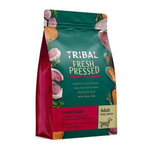 Šalto spaudimo mažų veislių suaugusių šunų maistas su antiena – Tribal Fresh Pressed Adult Small Breed Duck