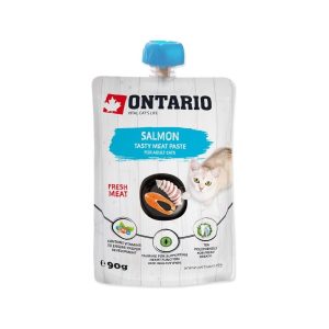 Ontario drėgnas maistas katėms su lašiša, 90 g (užsukamas)