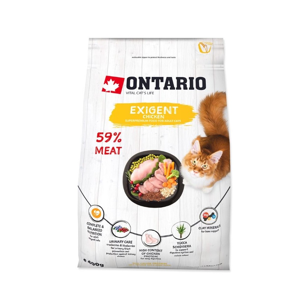 Ontario visavertis pašaras suaugusioms katėms Cat Exigent, 0,4 kg - Image 2