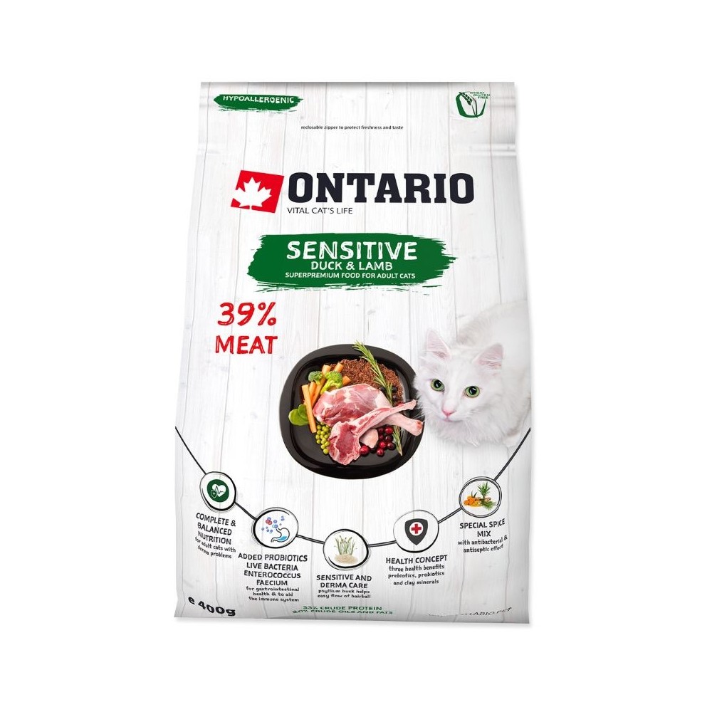 Ontario visavertis pašaras suaugusioms katėms Cat Sensitive, 0,4 kg - Image 2