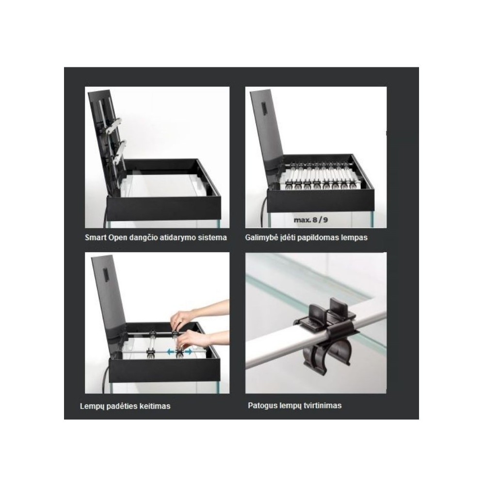 Opti Set 240 akvariumas stačiakampis, baltas, 121x41x56 cm, 240 l - Image 7