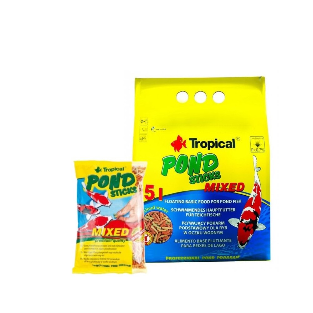 Tropical Pond Sticks Mixed maistas Koi karpiams spalvotomis lazdelėmis 1000 ml - Image 3