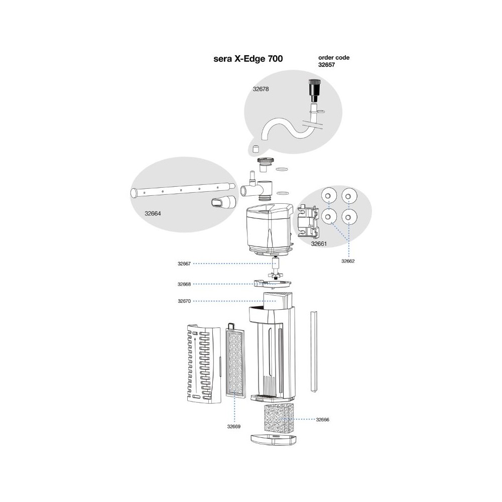Sera vidinis kampinis filtras X-Edge 700, 700 l/h, 8,5 W - Image 2