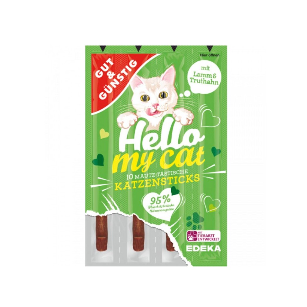 Skanėstas katėms pagaliukai su ėriena ir kalakutiena, 10x5 g