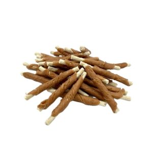 Skanėstas šunims galvijų odos pagaliukai su triušiena, 500 g