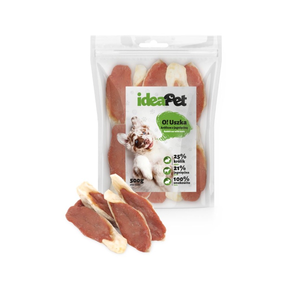 Skanėstas šunims triušių ausys su ėriena, 500 g