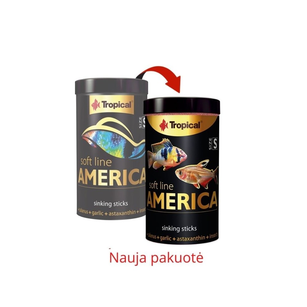 Tropical Soft Line America S maistas visaėdėms ir mėsėdėms Amerikos žuvims, minkštas 100 ml - Image 2