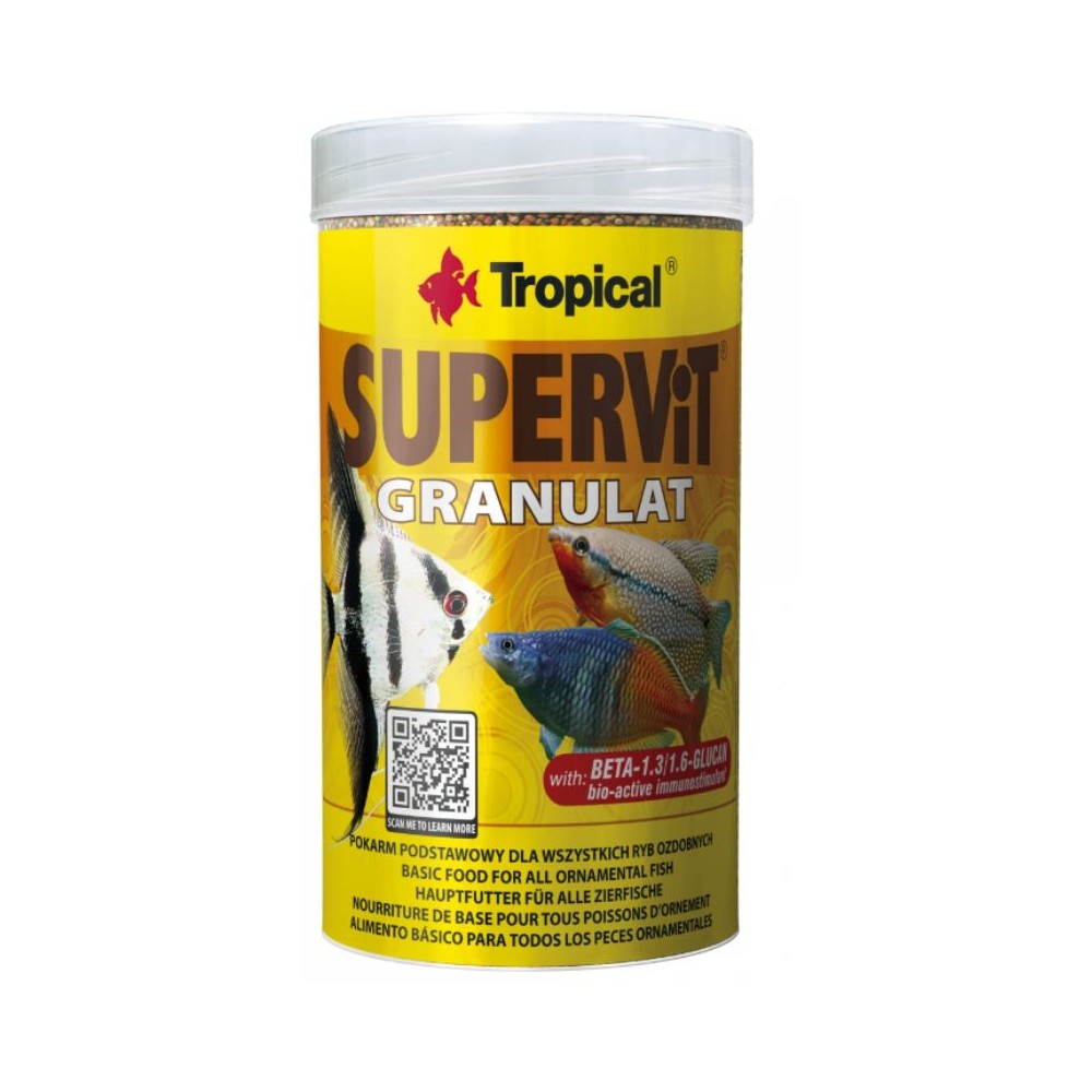 Tropical Supervit Granulat granuliuotas pašaras žuvims su Beta-gliukanu 1000 ml