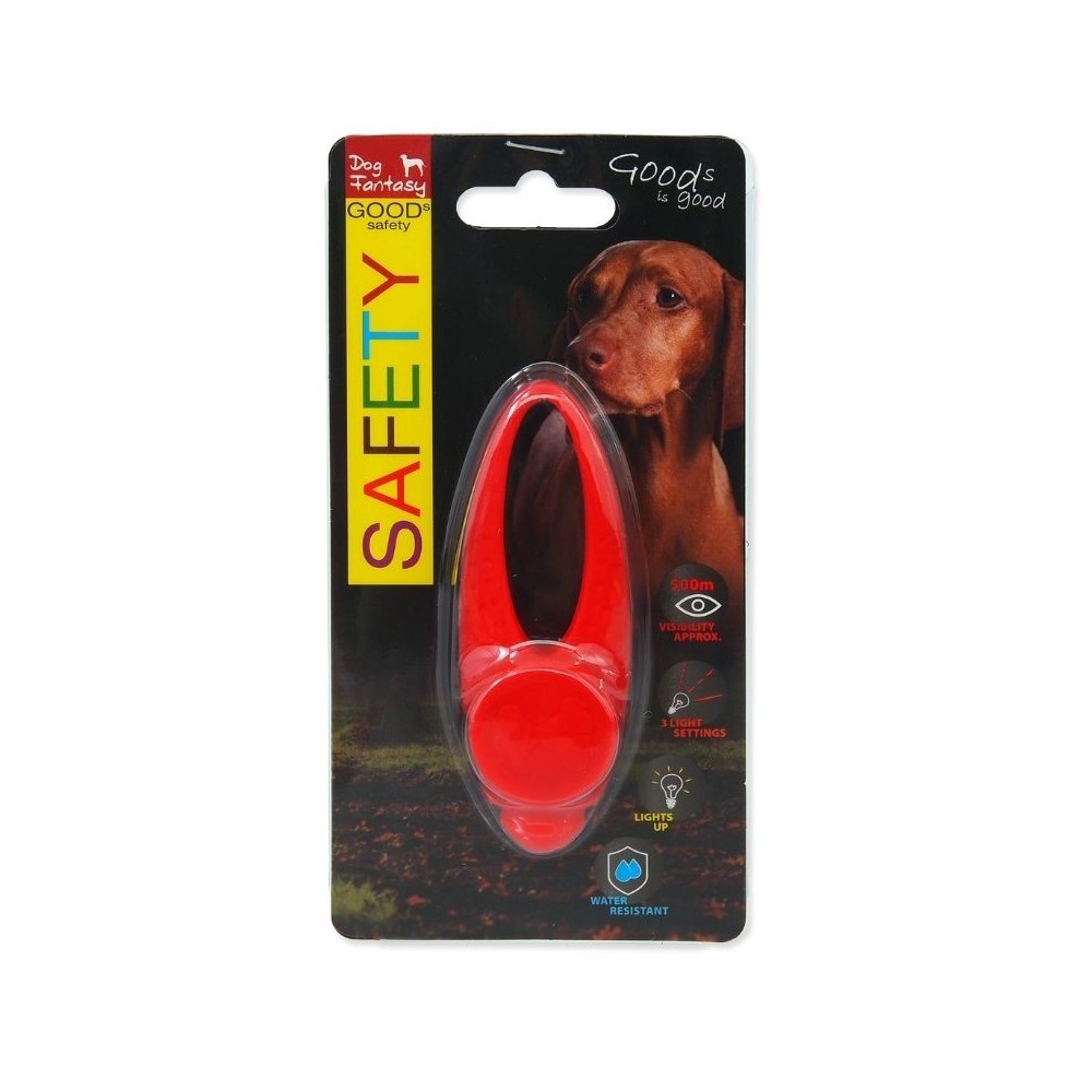 Šviečiantis silikoninis pakabukas šunims, raudonas