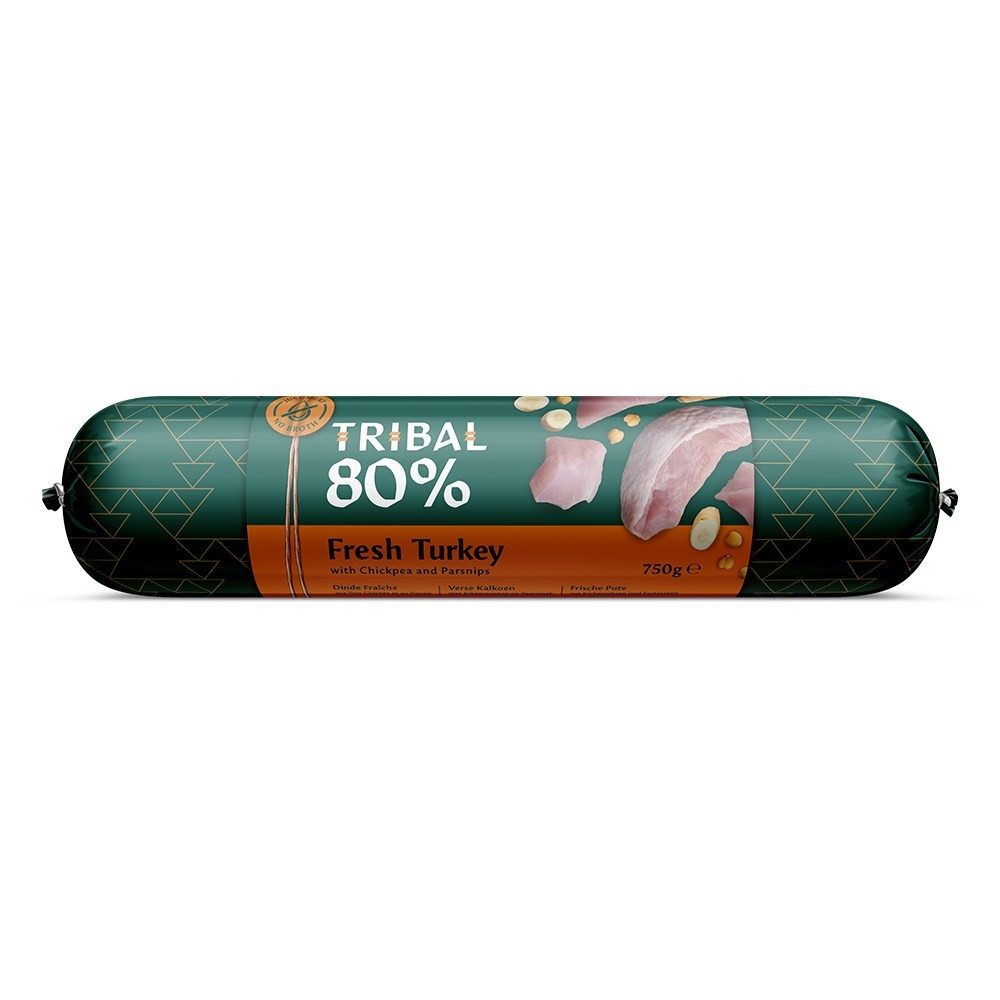 Šlapias maistas šunims su šviežia kalakutiena – Tribal Gourmet Sausage 80% Fresh Turkey - Image 2