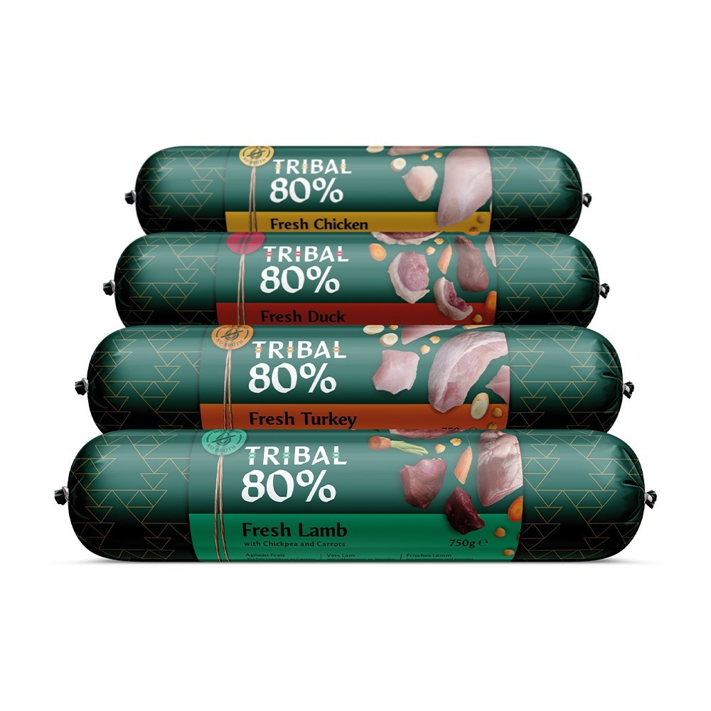 Šlapias maistas šunims su šviežia kalakutiena – Tribal Gourmet Sausage 80% Fresh Turkey - Image 4