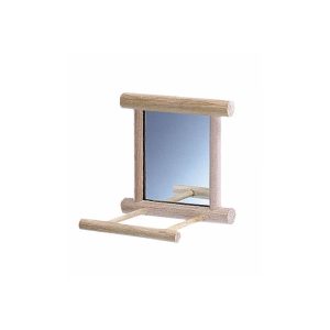 Žaislas paukščiams veidrodėlis su lakta, 10x10 cm