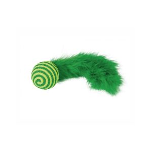 Žaislas katėms kamuoliukas su plunksna, 19 cm1