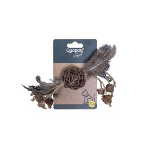 Žaislas katėms kamuoliukas su plunksnomis