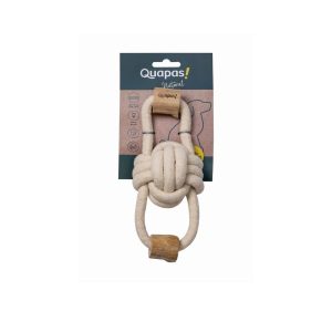 Žaislas šunims iš natūralios virvės, mazgas su kavamedžio žiedais, 30x10 cm